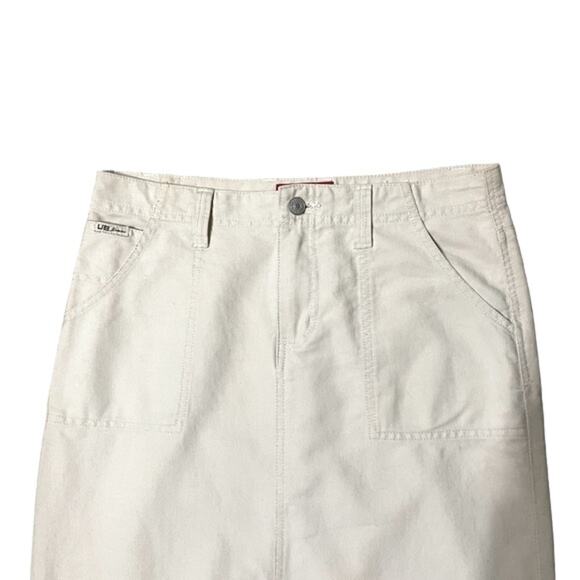 Union Bay Vintage Y2K Khaki Maxi Skirt Side Slits Size 7/28 - Picture 3 of 4